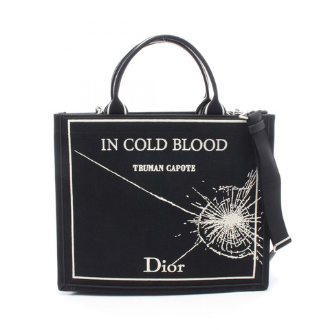 Christian Dior BOOK TOTE 中型手提肩斜背包 帆布 黑白