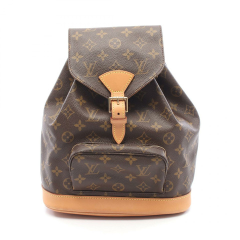 路易威登 Montsouris MM 雙肩包 M51136 Monogram 皮革 棕色 二手