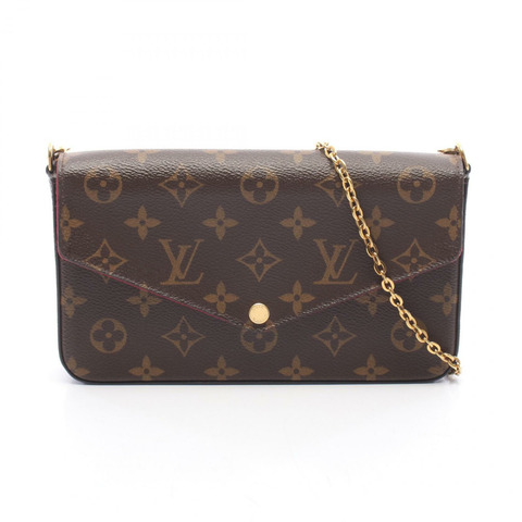 路易威登 Pochette Felicie Chian 單肩手提包 M61276 Monogram 紫紅色