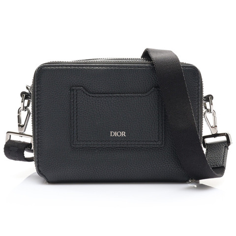 黑色 牛皮 Double Zip Camera 肩背包【Dior 迪奧】