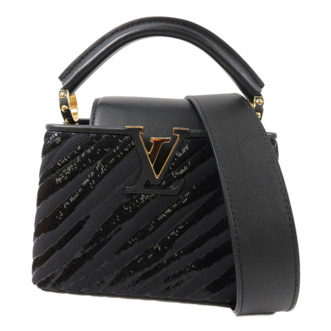 LOUIS VUITTON 牛皮皮革/Sequins Mini Capucines手挽肩背兩用袋
