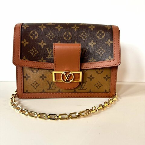 LV DAUPHINE 達芙妮 MM 中號 拼色 金鍊 斜背包 M44391 (M45958)