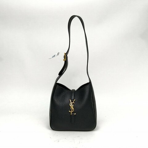 SAINT LAURENT 黑色牛皮金扣LE5À7HOBOMINI肩背包