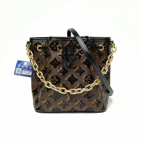 LOUIS VUITTON 老花PVC珠片金扣晶片25ski滑雪系列亮片水桶肩背包