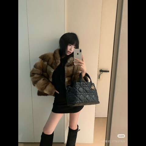 Dior迪奧 Toujours 中號黑色土著手提包
98新✨️