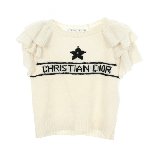 Christian Dior 經典荷葉邊短袖上衣毛衣 324S13AM003 羊絨