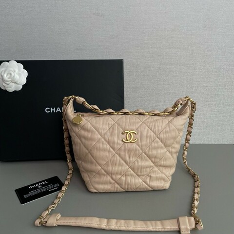 Chanel香奈兒 奶茶色 金扣 hobo飯盒
98新✨️