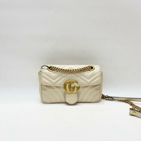 GUCCI古驰Marmont白金马蒙22小号斜挎单肩包22 x 13 x 6