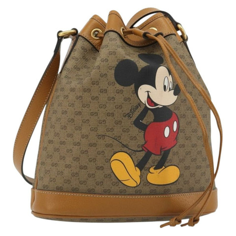 GUCCI Micro GG 帆布迪士尼米奇老鼠包 PVC 米色 602691 正品 ep15087M