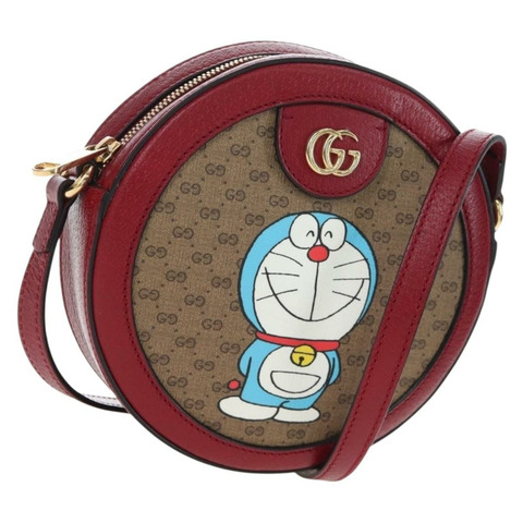 GUCCI 哆啦A夢迷你GG Supreme包 PVC皮革 米色 625216 正品 ka5138M