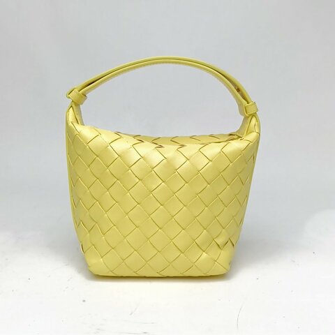 BOTTEGA VENETA 黃色牛皮Candywallace手提包飯盒包肩背包