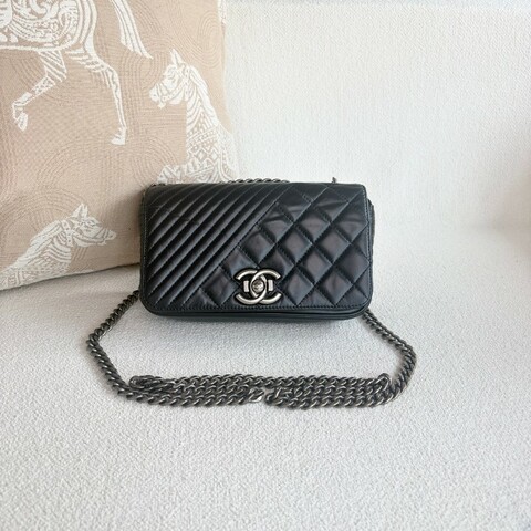 Chanel coco boy黑色牛皮鏈條包