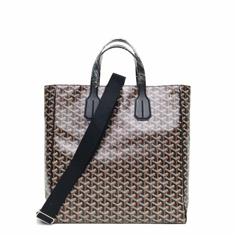 GOYARD 黑色PVC銀扣Voltaire手提包肩背包