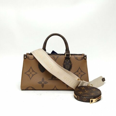 LOUIS VUITTON OnthegoEastWest橫版三合一老花PVC晶片肩背包