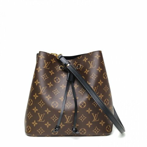 LOUIS VUITTON NÉONOÉ水桶包中號黑色老花金扣晶片肩背包