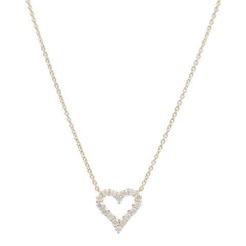 TIFFANY＆CO 18K玫瑰金Heart Diamond Pendant鑽石項鍊