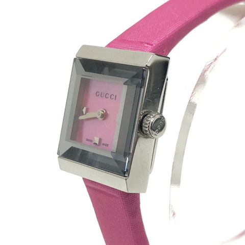 GUCCI 128.5 粉紅貝殼石英腕錶 SS 女士銀色 S-240816-8