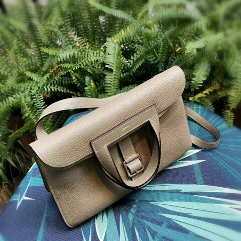 HERMES 31CM HALZAN 風衣灰 TC皮 X刻
