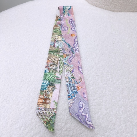 Hermes twilly 綁包絲巾 粉紫色 City of light
