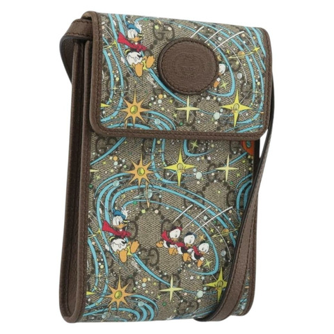 GUCCI GG Supreme 單肩包 PVC 米色 金色 647927 正品 ep15083M