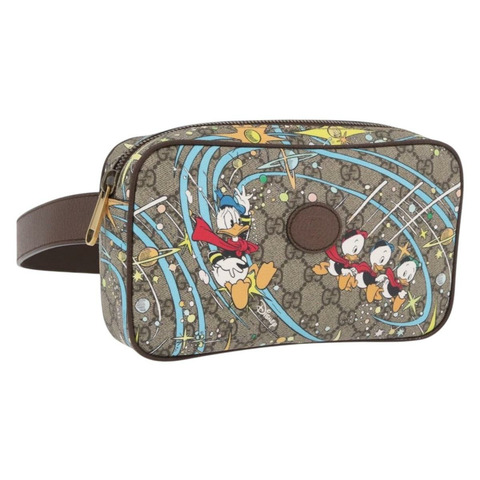 GUCCI GG Supreme Disney 聯名腰包 PVC 米色 602695 正品 ep15081M