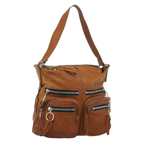 Chloe Betty 單肩包 皮革 棕色 金 銀色 正品 fm5404A