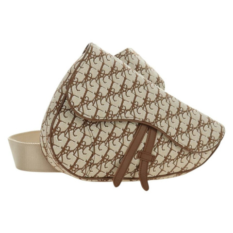 Christian Dior Trotter帆布馬鞍包 Cactus Jack 米色 正品 190528M