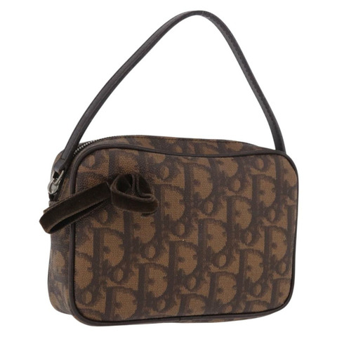 Christian Dior Trotter帆布手提包 PVC棕色銀色 正品 190629V
