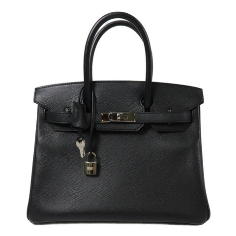 HERMES Epsom皮革Birkin 30手挽袋Noir