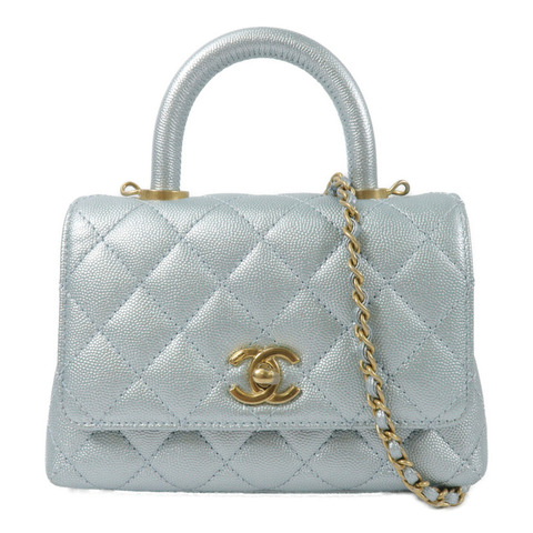 CHANEL 牛皮皮革Mini Coco Handle手挽肩背兩用袋
