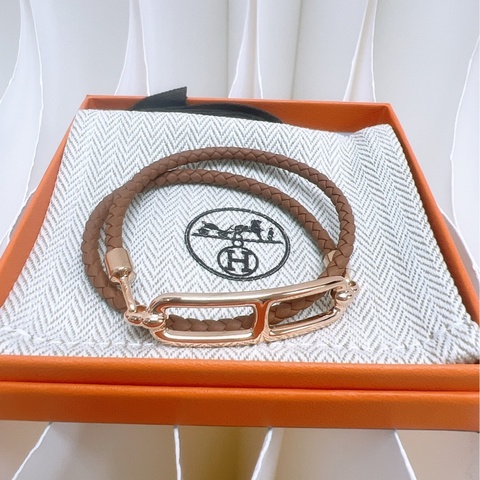 全新 Hermes double tour roulis 金棕色玫瑰金釦 T2碼