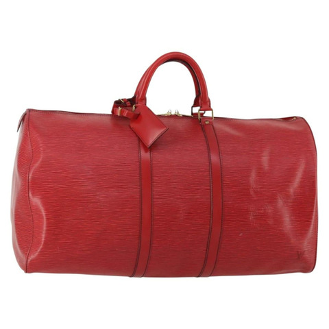 路易威登 Epi Keepall 55 波士頓包 紅色 M42957 LV Auth 186468A