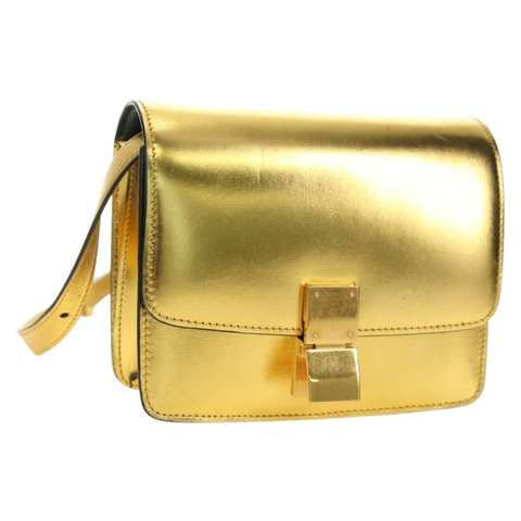 CELINE 金色皮革肩背包，正品編號 189106M