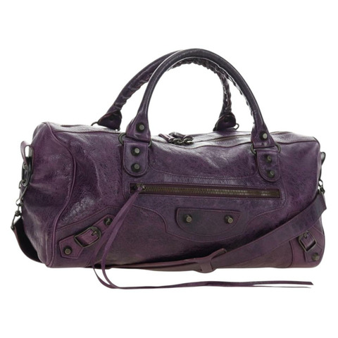 BALENCIAGA Zazigi 手提包 皮革 兩用 紫色 128523 正品 189102M