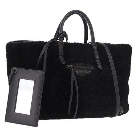 BALENCIAGA 手提包 毛絨兩用 黑色 正品 189725A