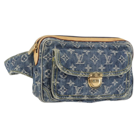 路易威登 Monogram 牛仔布腰包/斜背包 藍色 M95347 LV 正品 189722SAV