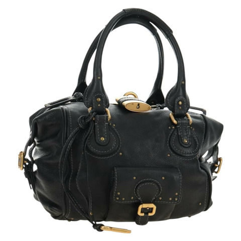 Chloe Paddington 手提包，黑色、金色、銀色真皮，正品 ar14018SAM