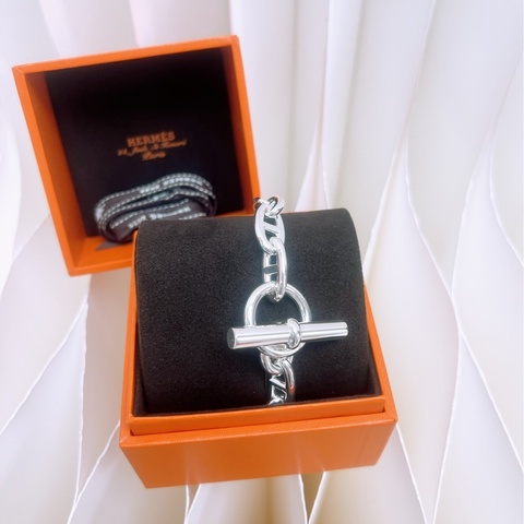 全新 Hermes chaine d‘ancre 豬鼻子純銀手鏈 GM 12碼