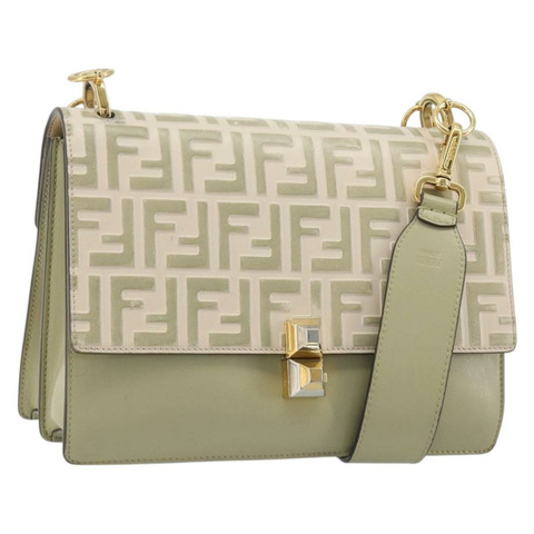 FENDI Zucca 肩背包 象牙金 8BT283 正品 bs35756A