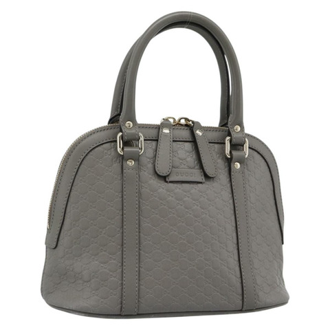 GUCCI Micro GG 帆布 Guccissima 手提包 皮革 灰色 金色 449654 正品 188568A