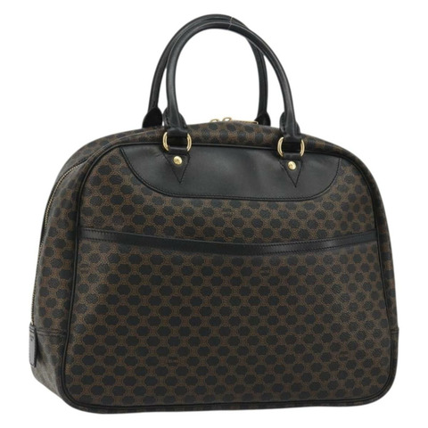 CELINE Macadam帆布手提包 PVC皮革 黑色 金色 正品 188316V