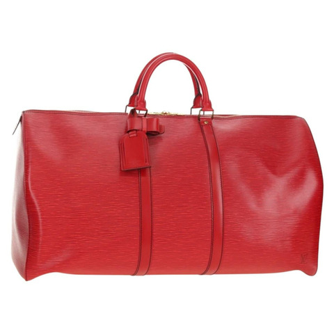 路易威登 Epi Keepall 55 波士頓包 紅色 M42957 LV 正品 189584V
