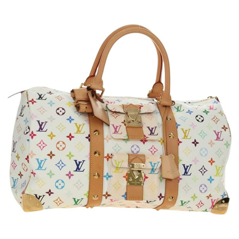 路易威登 Monogram Multicolor Keepall 45 旅行包 白色 M92641 LV 正品 190220SAV