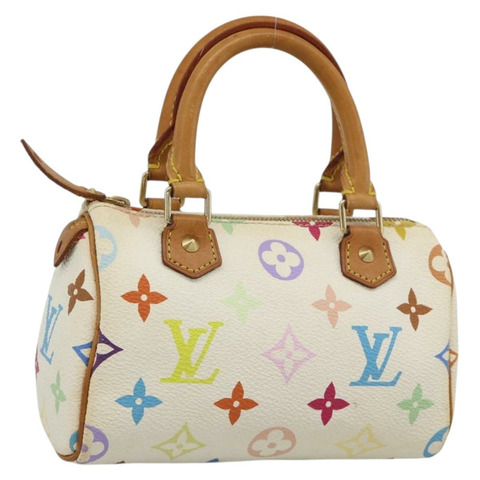 路易威登 Monogram Multicolor 迷你 Speedy 手提包 白色 M92645 正品 190228V