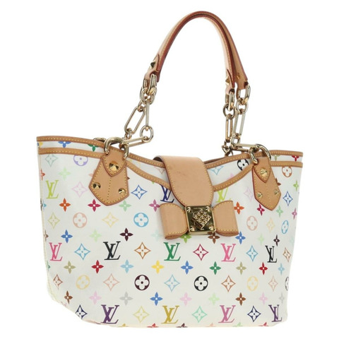 路易威登 Monogram Multicolor Annie GM 手提包 白色 M40303 正品 BA13672SAV