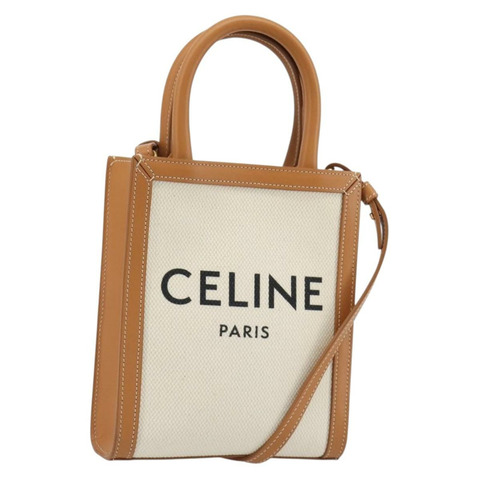 CELINE Vertical Cabas 手袋帆布兩用白金配色 正品 BA13687M