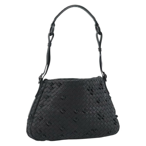 BOTTEGA VENETA INTRECCIATO 皮革肩背包 黑色 133507 正品 190181SAV