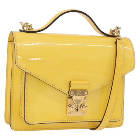 路易威登 Monogram Vernis Monceau BB 手提包 2way 黃色 LV 正品 190117A