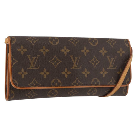 路易威登 Monogram Pochette Twin GM 單肩包 M51852 LV Auth 189895A