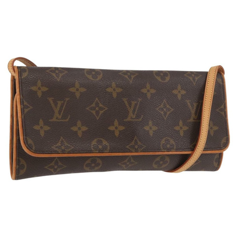 路易威登 Monogram Pochette Twin GM 單肩包 M51852 LV Auth 189908A
